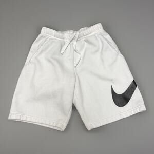 Nike Men's Tech Fleece Shorts Size Small White Retro Big Black Swoosh VGUC